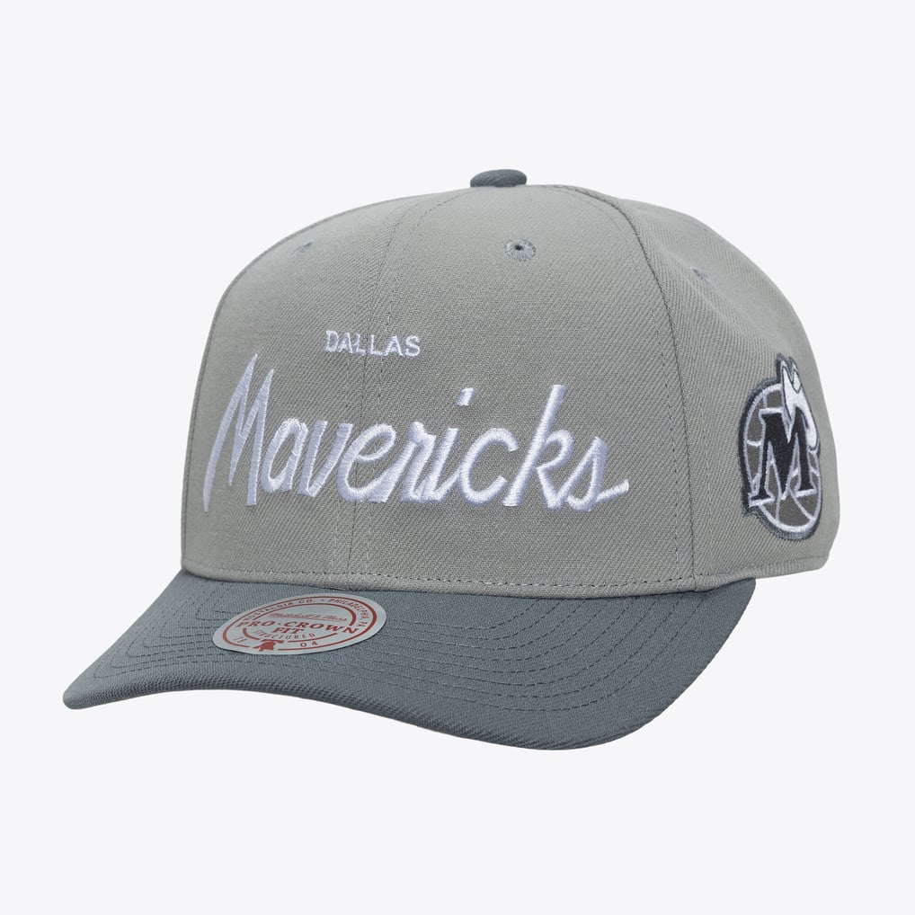 Dallas Mavericks Mitchell & Ness Thunderstorm Head Coach Pro Crown Snapback Hat - Gray