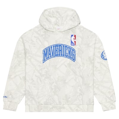  Dallas Mavericks Mitchell & Ness Ghosted Fleece Hoodie - White