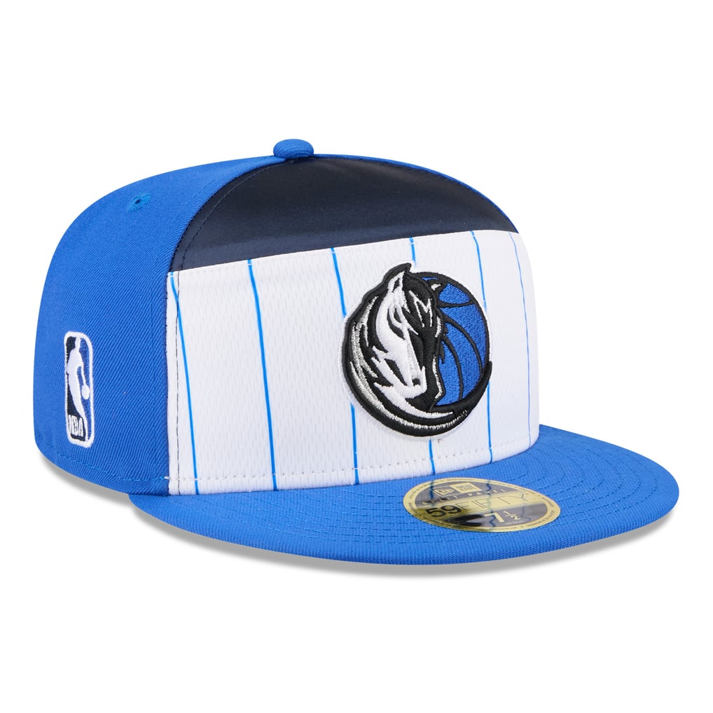  Dallas Mavericks New Era 2025 NBA Tip Off Split Panel 59FIFTY Fitted Hat - White/Blue
