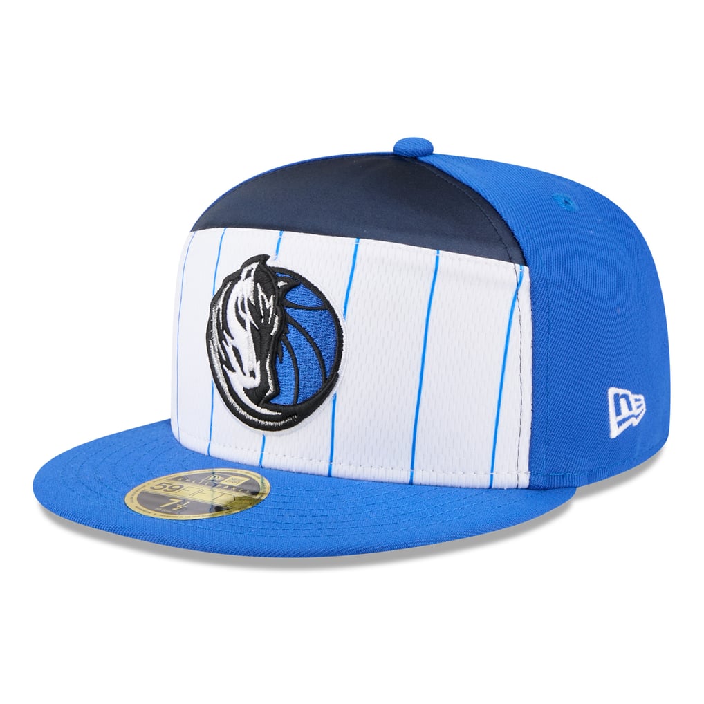  Dallas Mavericks New Era 2025 NBA Tip Off Split Panel 59FIFTY Fitted Hat - White/Blue