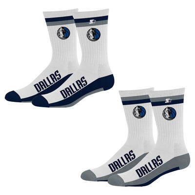  Dallas Mavericks Starter Unisex Two-Pack Stripe Top End Crew Socks