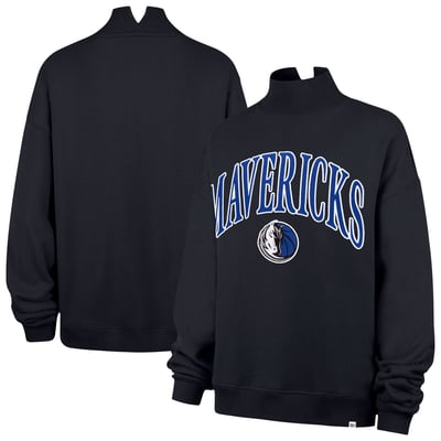  Dallas Mavericks '47 Women's Oversized Vantage Mock Neck Sweatshirt - Navy