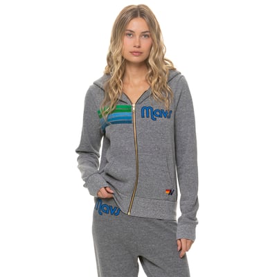 Dallas Mavericks Aviator Nation Women's Tri-Blend Full-Zip Hoodie - Gray