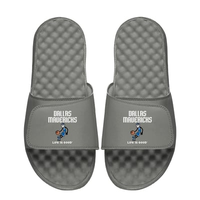  Dallas Mavericks ISlide Youth Life Is Good Slide Sandals - Gray