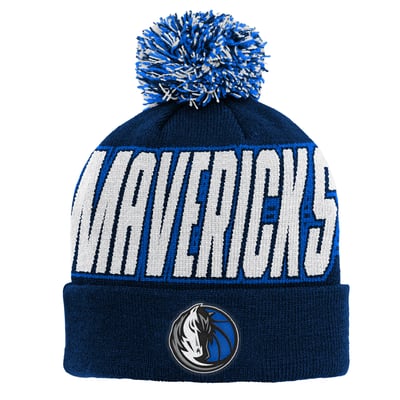 Dallas Mavericks Outerstuff Youth Cuffed Knit Hat with Pom - Blue