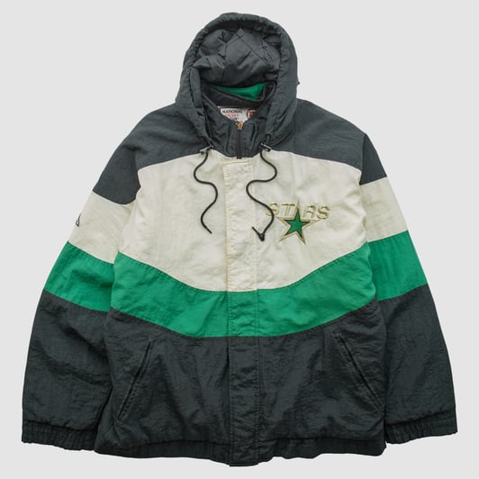 Dallas Stars Apex One 90s Hooded Pullover Jacket - Green - L by Fanatics Real Vintage
