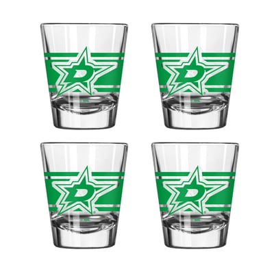 Dallas Stars Logo Brands Four-Piece Stripe Shot Glass Set