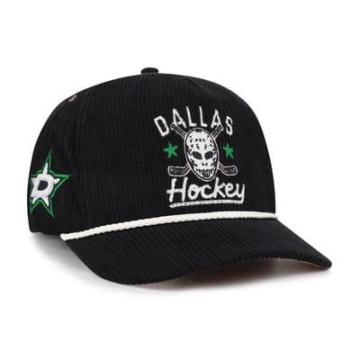Dallas Stars '47 Hockey Mask Corduroy Rope Hitch Adjustable Hat - Black