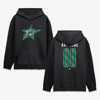 Dallas Stars Big & Tall Forged Mascot Personalized Name & Number Hoodie - Black