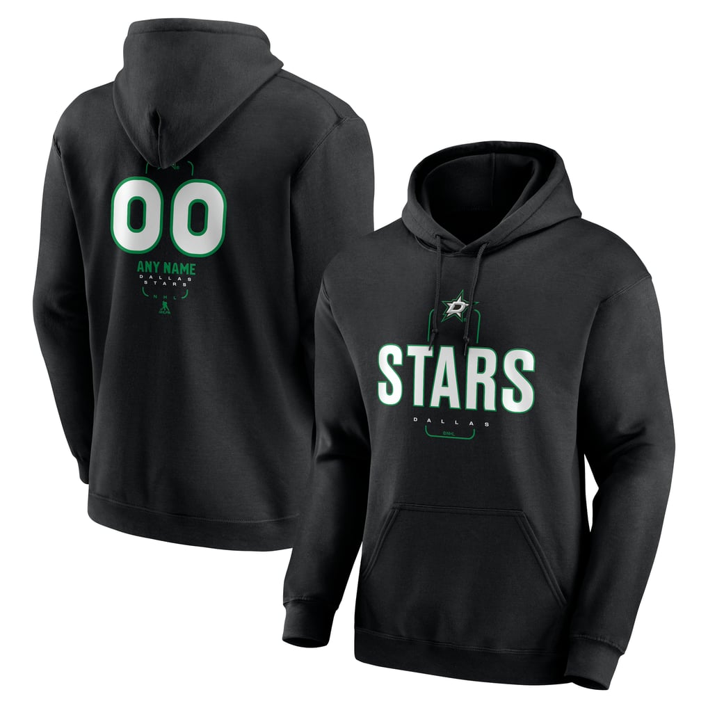 Dallas Stars Personalized Name & Number Midfielder Pullover Hoodie - Black