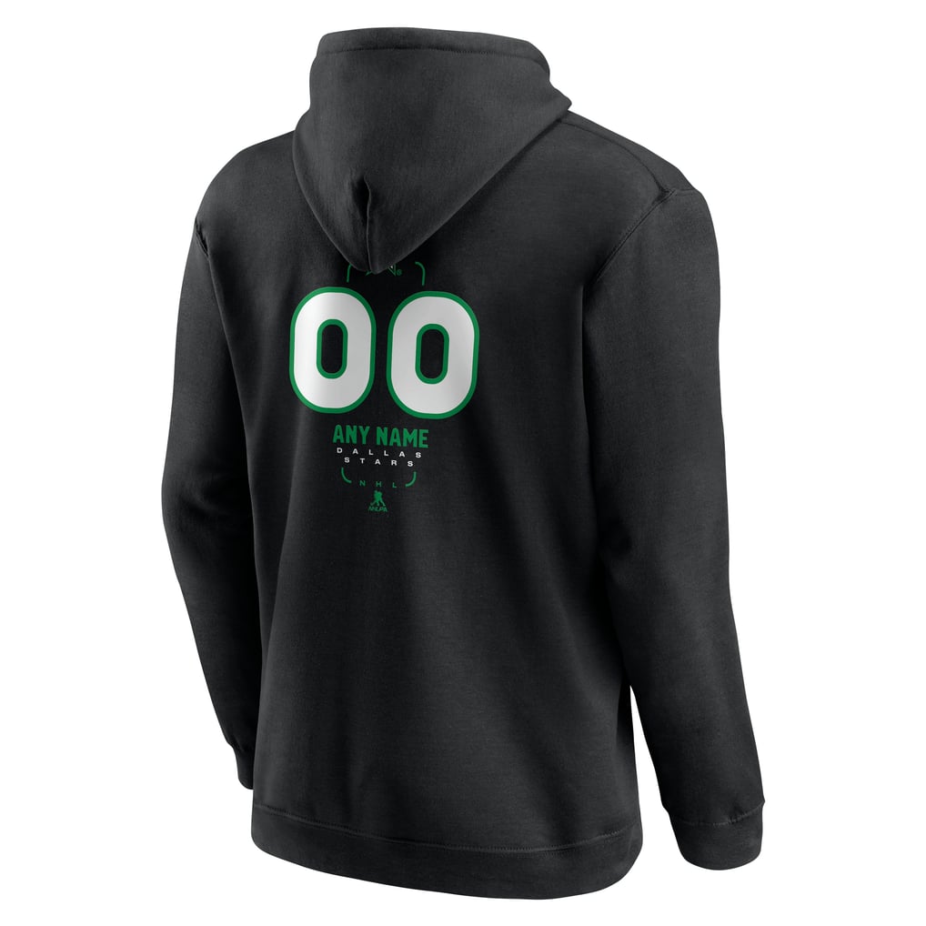 Dallas Stars Personalized Name & Number Midfielder Pullover Hoodie - Black