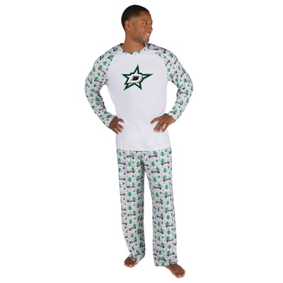 Dallas Stars Concepts Sport Frostbite Holiday Pajama Set - White
