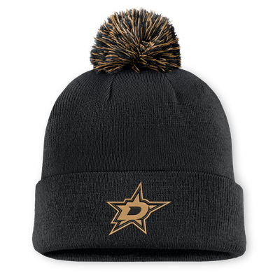 Dallas Stars Fanatics Military Appreciation Authentic Pro Cuffed Knit Hat with Pom - Black