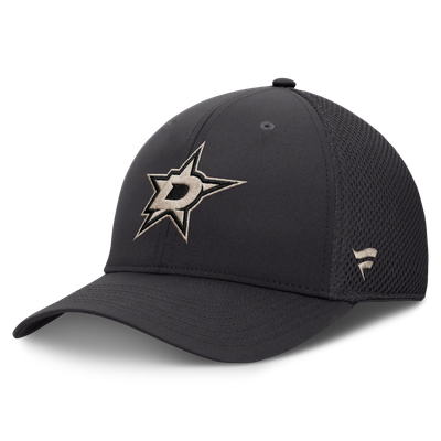 Dallas Stars Fanatics Authentic Pro Road Meshback Stretch Hat - Charcoal