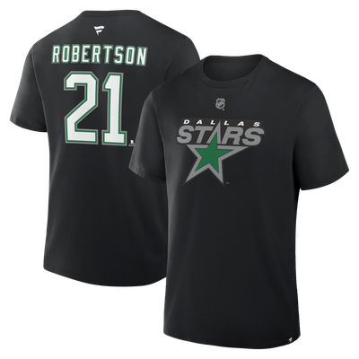 Jason Robertson Dallas Stars Fanatics Alternate Authentic Stack Name & Number T-Shirt - Black