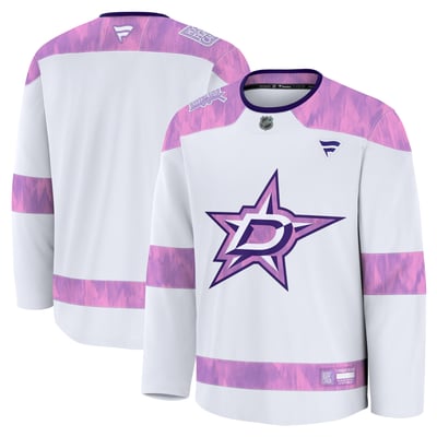  Dallas Stars Fanatics Hockey Fights Cancer Practice Jersey - White