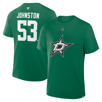 Wyatt Johnston Dallas Stars Fanatics Authentic Stack Name & Number T-Shirt - Kelly Green