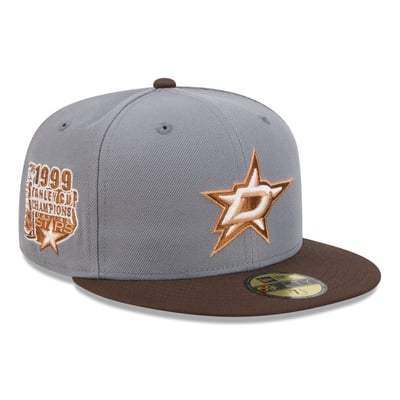 Dallas Stars New Era Wood Tones 59FIFTY Fitted Hat - Charcoal/Brown