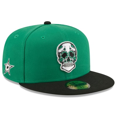 Dallas Stars New Era Dia De Los Muertos 59FIFTY Fitted Hat - Kelly Green/Black