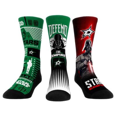  Dallas Stars Rock Em Unisex Star Wars Three-Pack Crew Socks Set - Green