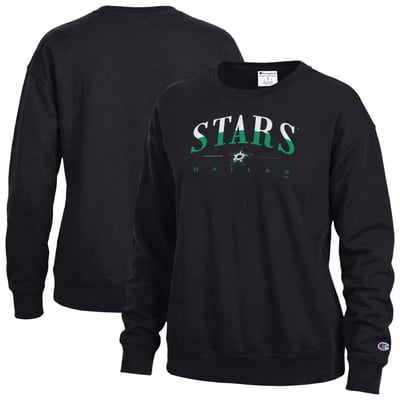 Dallas Stars Champion Women's  Split Color Text Sweatshirt - Black