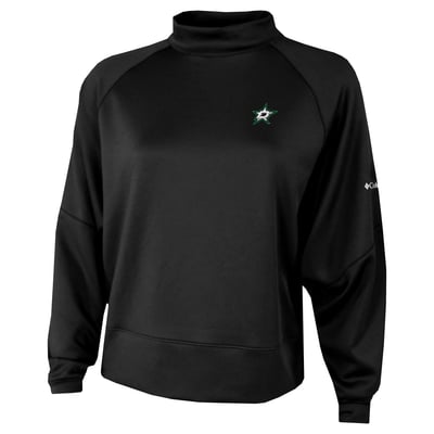 Dallas Stars Columbia Women's Par Performance Mock Neck Raglan Dolman Sweatshirt - Black