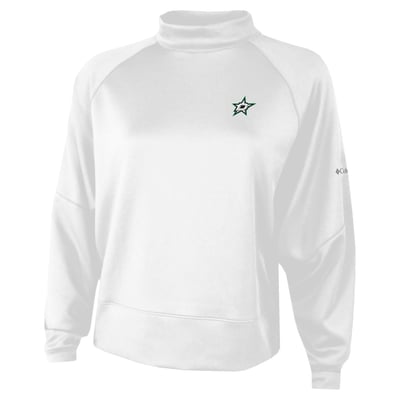  Dallas Stars Columbia Women's Par Performance Mock Neck Raglan Dolman Sweatshirt - White