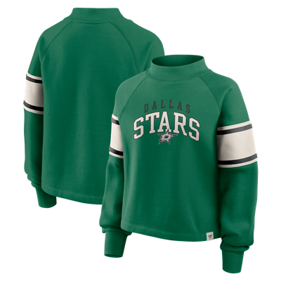 Dallas Stars Fanatics Women's Heritage Overtime Fleece Mockneck Sweatshirt - Kelly Green

