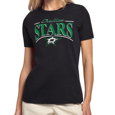 Dallas Stars Starter Women's Arch Stripe T-Shirt - Black