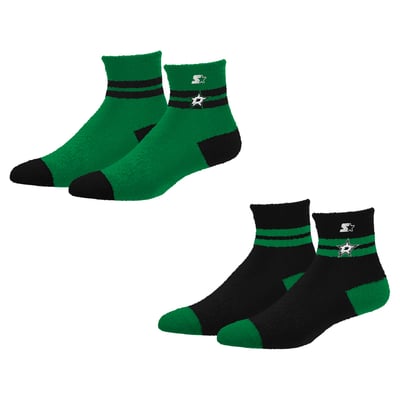 Dallas Stars Starter Women's Cozy Cuff Stripes Quarter-Length Plush Socks