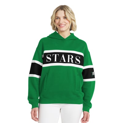  Dallas Stars WEAR by Erin Andrews Women's Colorblock Stripe Hoodie - Kelly Green