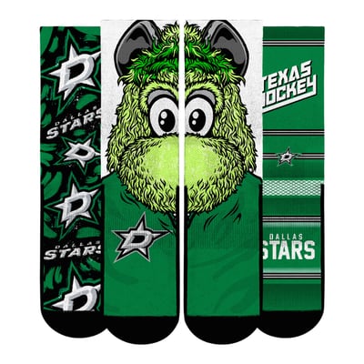  Dallas Stars Rock Em Youth Fan Favorites Three-Pack Crew Socks Set - Green