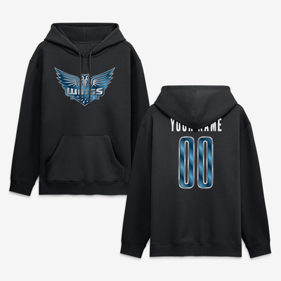 Dallas Wings Big & Tall Forged Mascot Personalized Name & Number Hoodie - Black