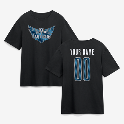 Dallas Wings Big & Tall Forged Mascot Personalized Name & Number T-Shirt - Black