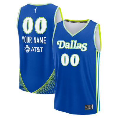 Dallas Wings Fanatics Fast Break Custom Jersey - Rebel Edition - Blue