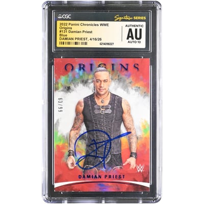 Damian Priest WWE Autographed 2022 Panini Chronicles Origins Blue #131 #/99 CGC Fanatics Witnessed Authenticated AUTO 10 Card