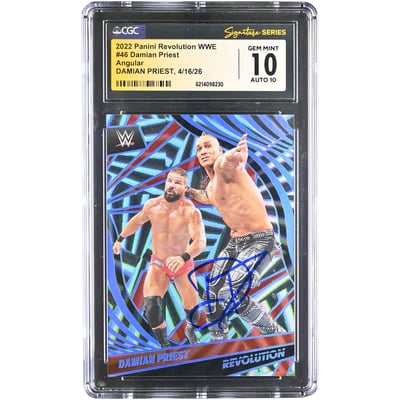 Damian Priest WWE Autographed 2022 Panini Revolution Angular #46 #/199 CGC Fanatics Witnessed Authenticated 10/10 Card