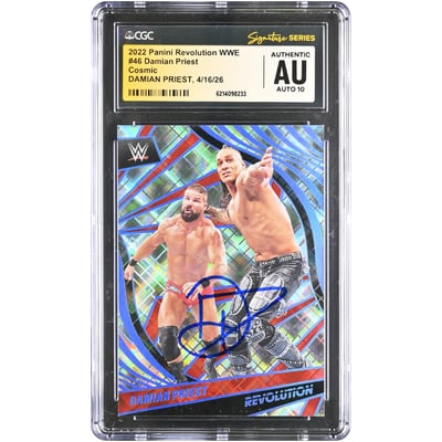 Damian Priest WWE Autographed 2022 Panini Revolution Cosmic #46 #/149 CGC Fanatics Witnessed Authenticated AUTO 10 Card