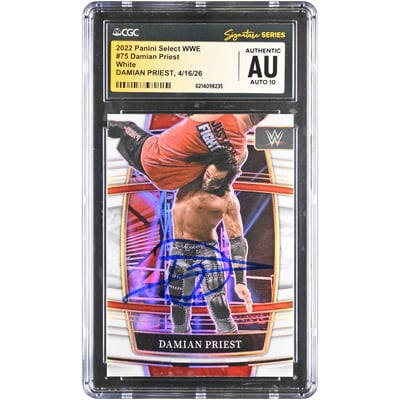 Damian Priest WWE Autographed 2022 Panini Select White #75 #/99 CGC Fanatics Witnessed Authenticated AUTO 10 Card