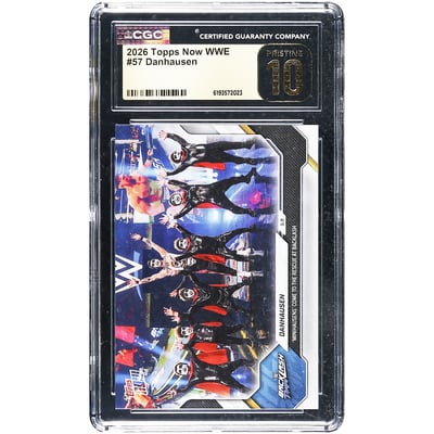 Danhausen WWE 2026 Topps Now WWE Minihausens' Come to the Rescue At Backlash #57 CGC Authenticated Pristine 10 Card