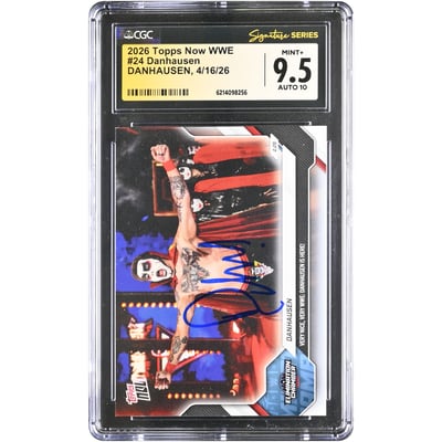 Danhausen WWE Autographed 2026 Topps Now #24 CGC Fanatics Witnessed Authenticated 9.5/10 Card
