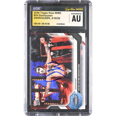Danhausen WWE Autographed 2026 Topps Now #24 CGC Fanatics Witnessed Authenticated Card