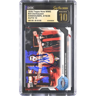 Danhausen WWE Autographed 2026 Topps Now #24 CGC Fanatics Witnessed Authenticated PRISTINE 10/10 Card
