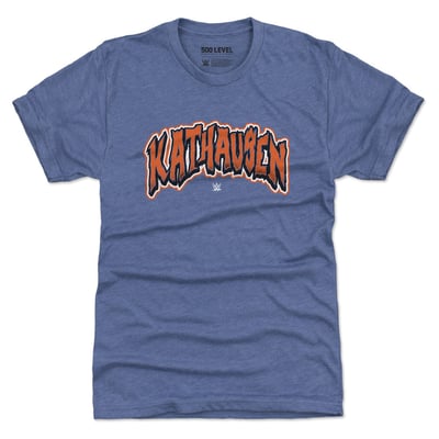KATHausen 500 Level Wordmark Premium Tri-Blend T-Shirt - Heather Blue