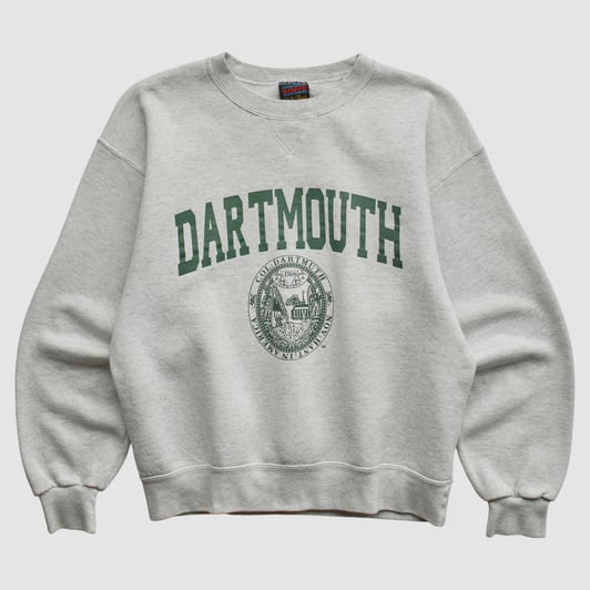 Dartmouth Big Green Soffe 90s Pullover Sweatshirt - Gray - XS by Fanatics Real Vintage