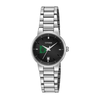 Dartmouth Big Green Citizen Watch Women's Black Dial Stainless Steel Watch - Silver