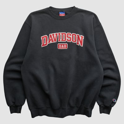 Davidson Wildcats Champion 2000s Pullover Sweatshirt - Black - M by Fanatics Real Vintage