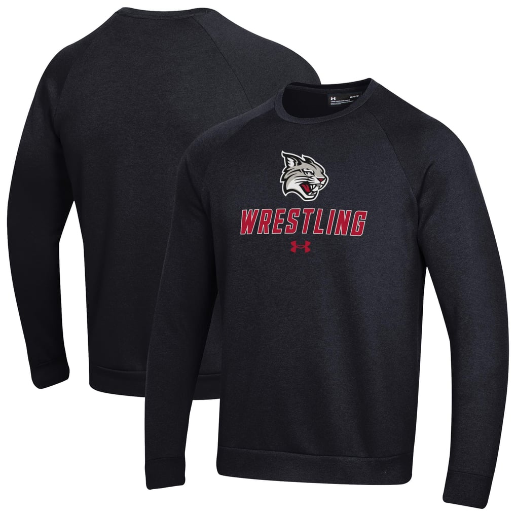 Davidson Wildcats Under Armour Wrestling Rival Fleece Raglan Pullover Sweatshirt - Black