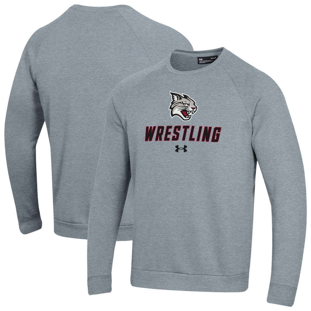 Davidson Wildcats Under Armour Wrestling Rival Fleece Raglan Pullover Sweatshirt - Gray