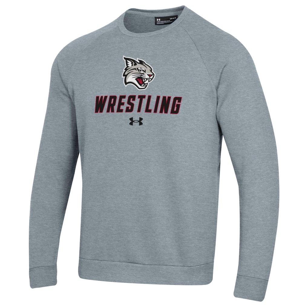 Davidson Wildcats Under Armour Wrestling Rival Fleece Raglan Pullover Sweatshirt - Gray